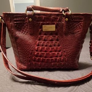 Brahmin Red Melbourne Leather Medium Asher Satchel